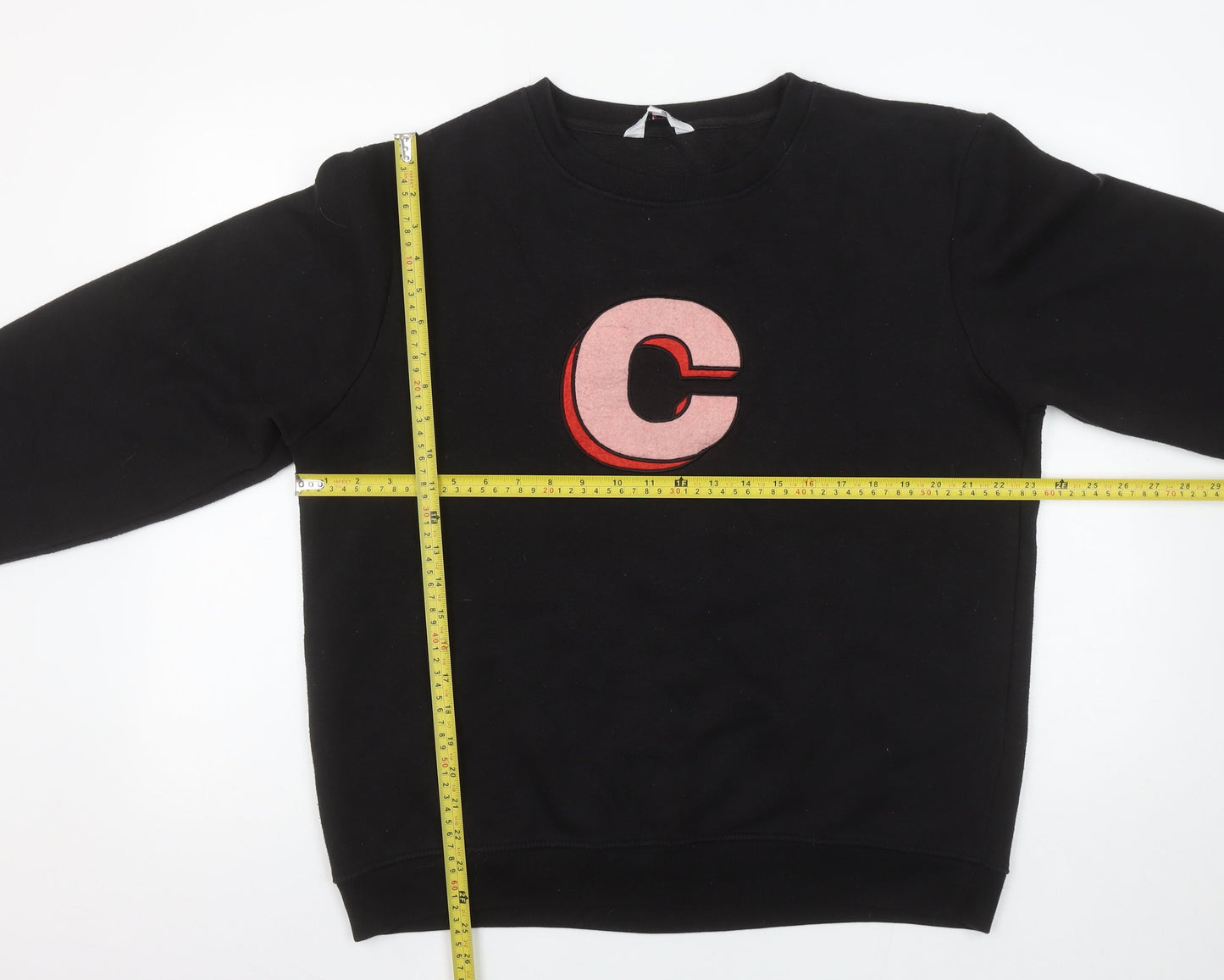 Neon Sheep Women’s Black Pullover Sweatshirt Size L with Pink C Logo