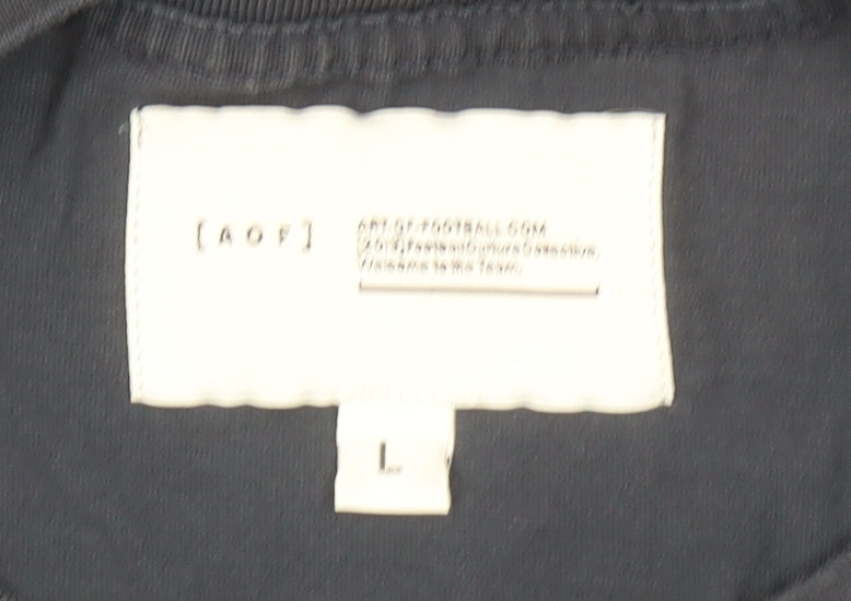 Art of Football Men’s Black L Graphic Sports Cotton T-Shirt