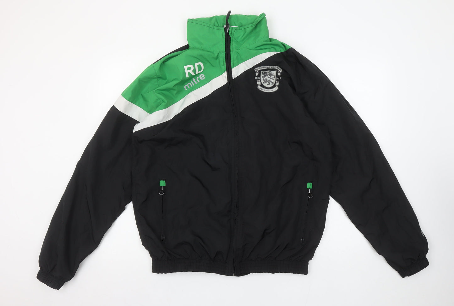Mitre Men's Black Green Windbreaker Sports Jacket Size L
