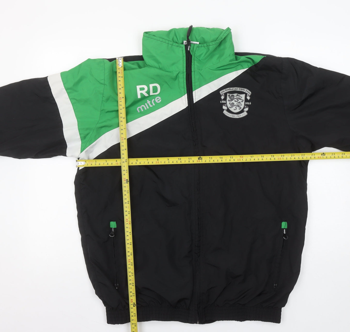 Mitre Men's Black Green Windbreaker Sports Jacket Size L