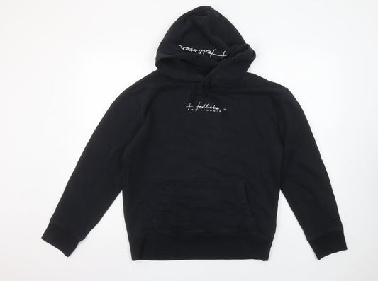 Hollister Men's Black Pullover Hoodie Size S Classic Fleece Logo