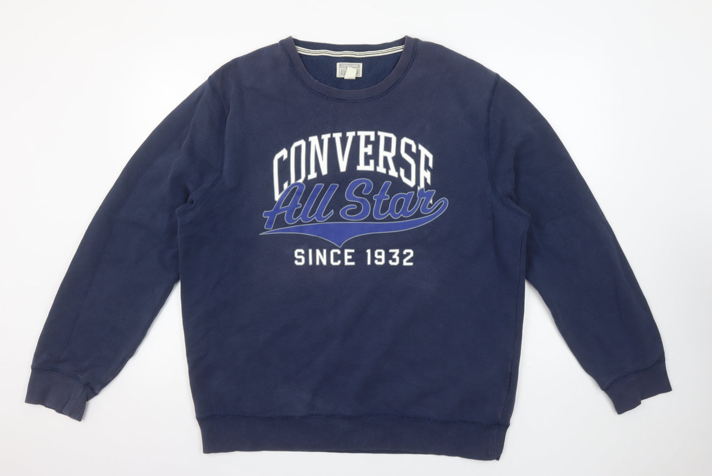 Converse Men's Blue XL Pullover All Star Logo Sweatshirt