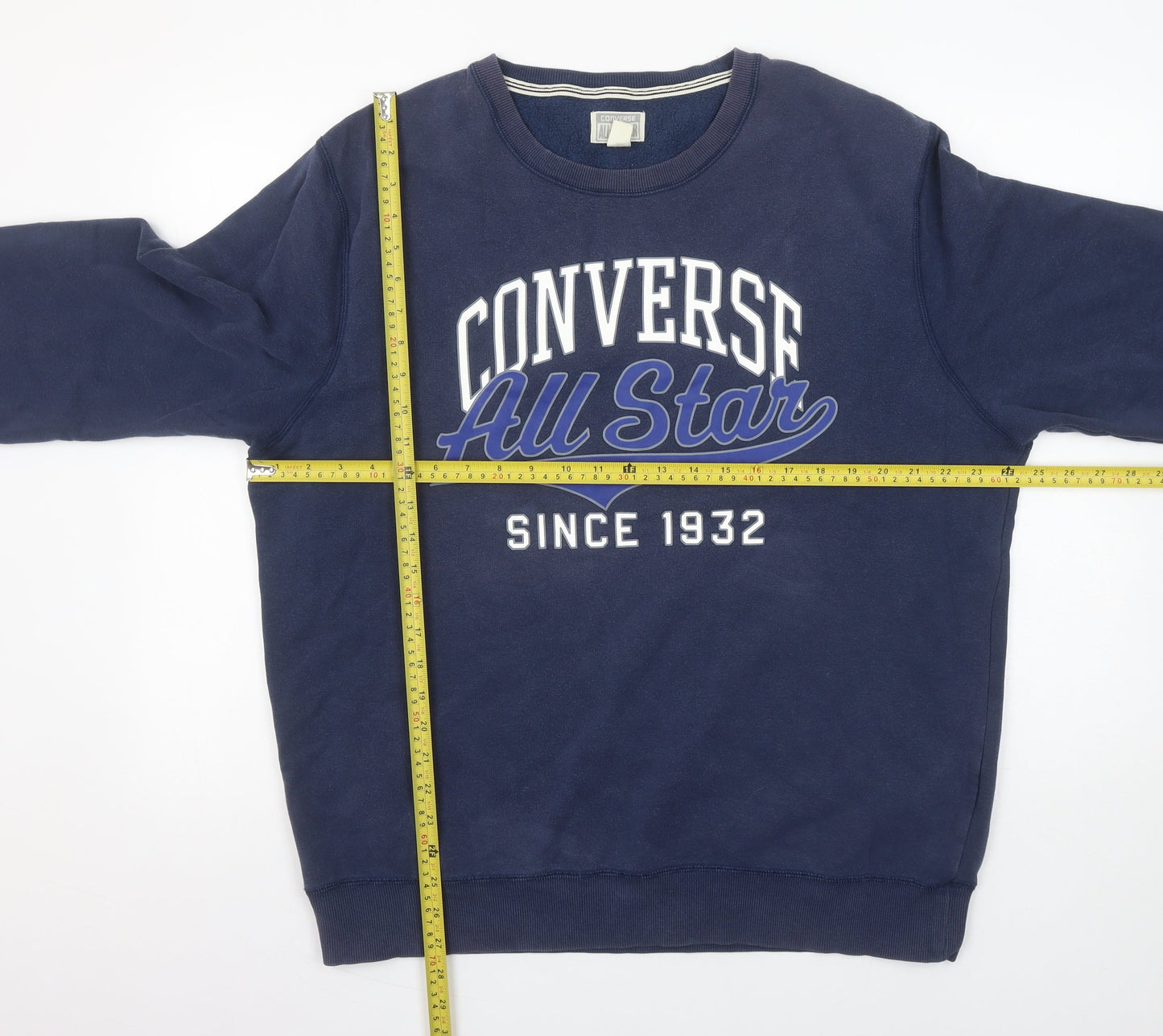 Converse Men's Blue XL Pullover All Star Logo Sweatshirt