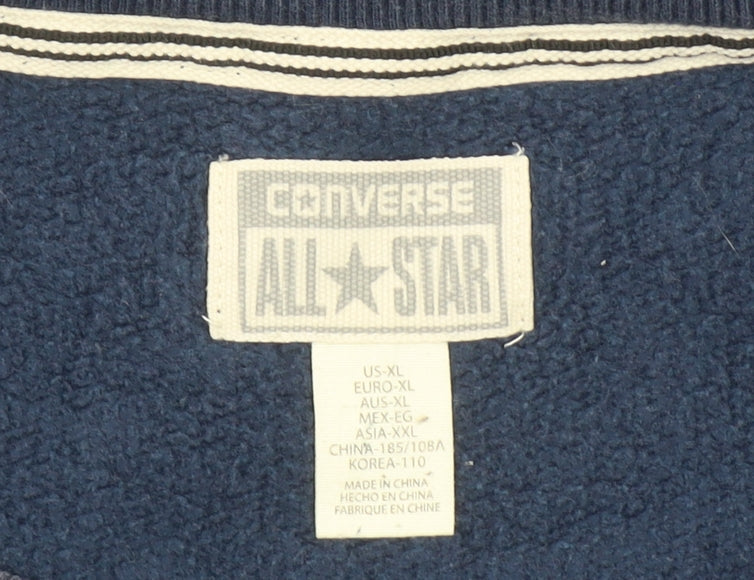 Converse Men's Blue XL Pullover All Star Logo Sweatshirt