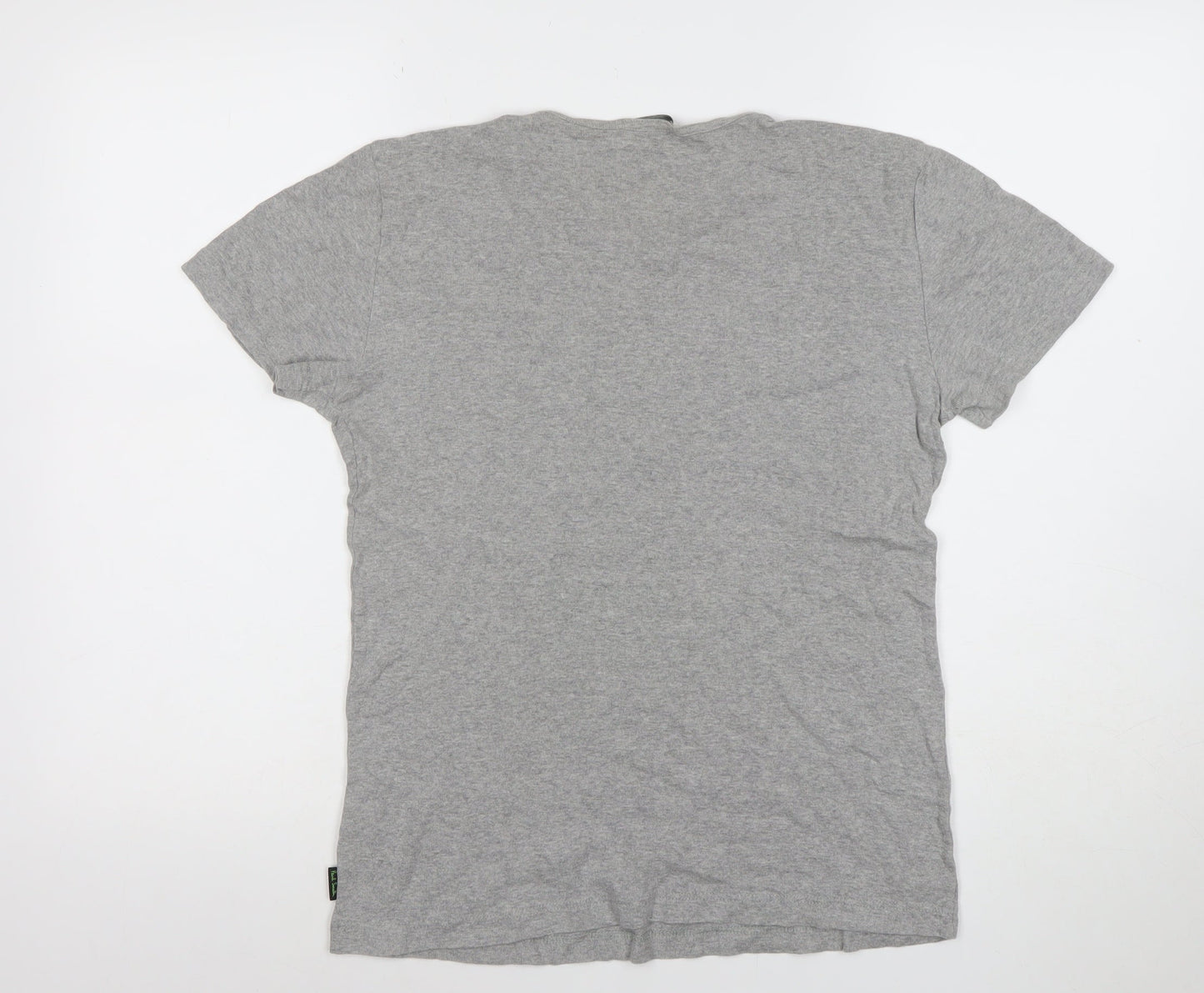 Paul Smith Women Grey Basic V-Neck Cotton T-Shirt L