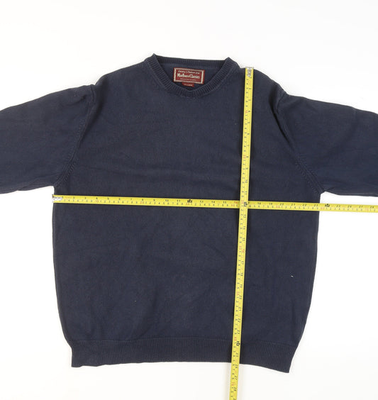 Marlboro Classics Men's Blue 2XL Cotton Crew Neck Pullover Jumper