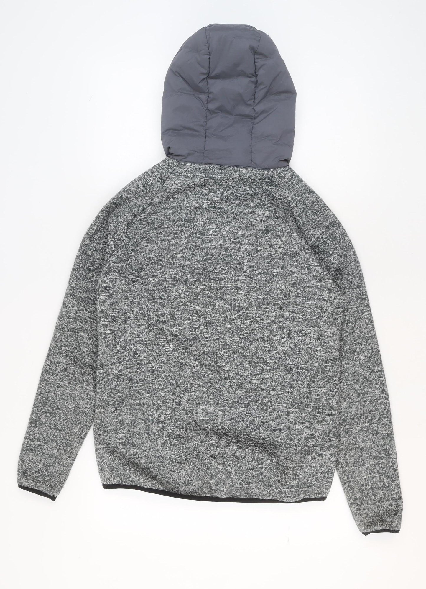 Superdry Men's Grey XS Hooded Puffer Jacket with Zip Pockets