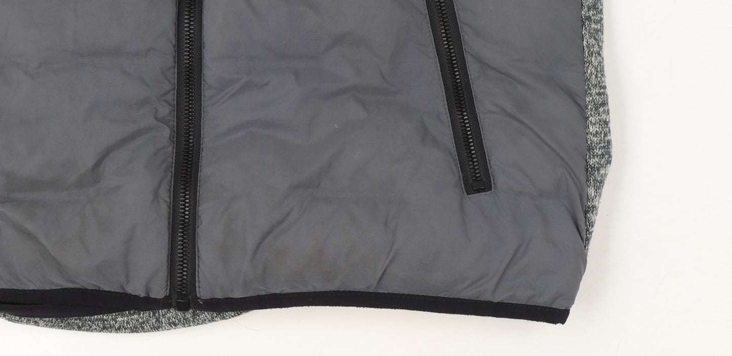 Superdry Men's Grey XS Hooded Puffer Jacket with Zip Pockets