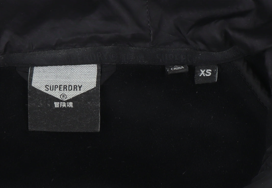 Superdry Men's Grey XS Hooded Puffer Jacket with Zip Pockets