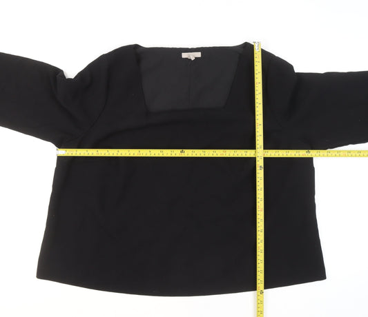 H&M Women's Black Long Sleeve Square Neck Blouse Size XXL