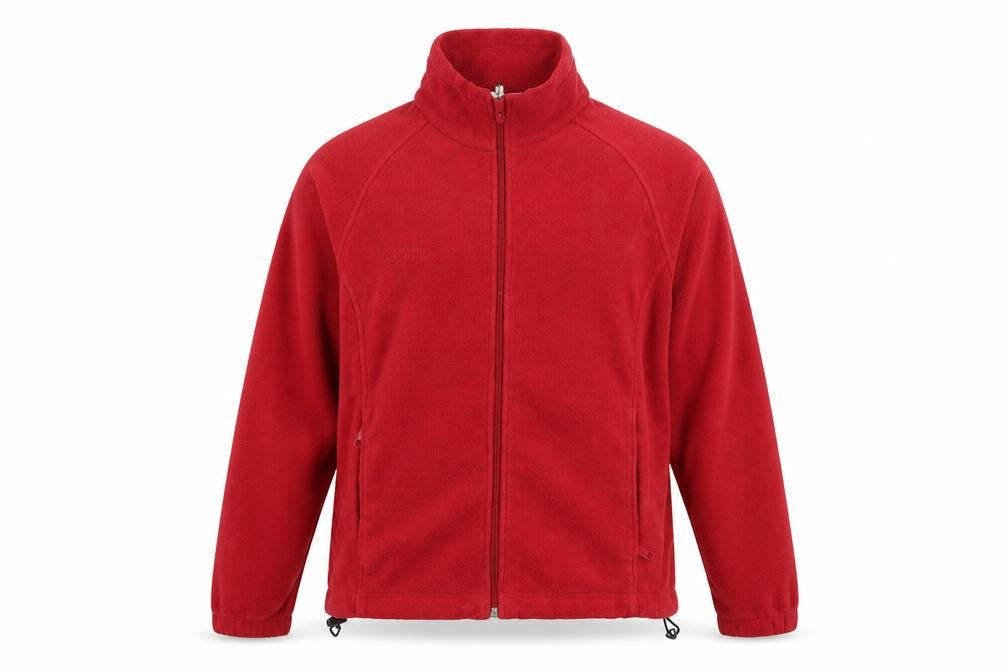 Columbia Mens Red Fleece Zip Jacket Medium Lightweight Outdoor
