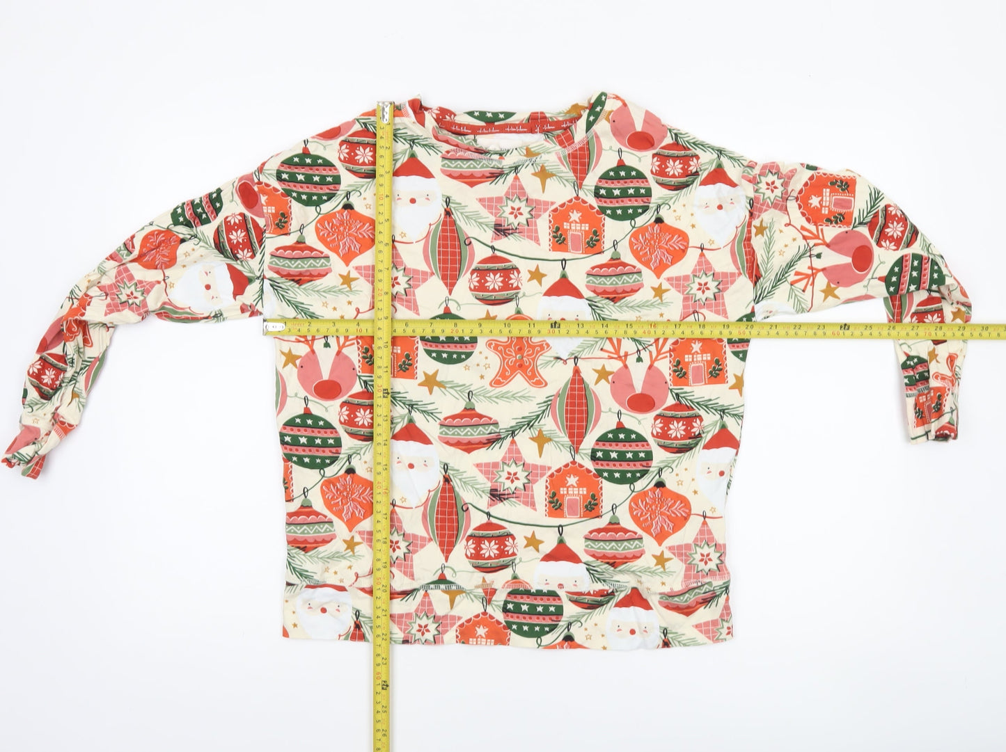 Next Women’s Multicoloured Christmas Cotton Pyjama Top S