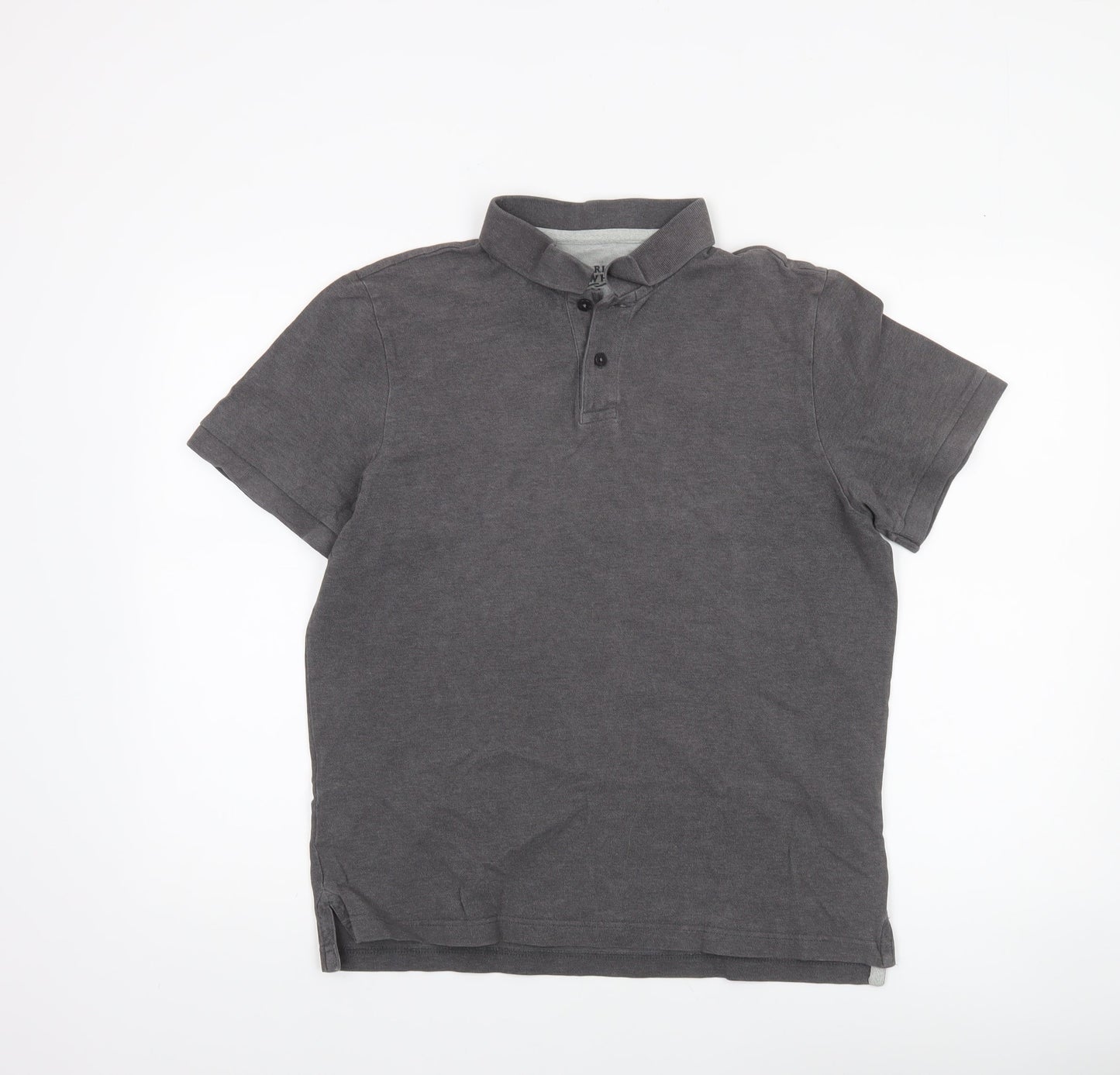 Charles Tyrwhitt Men's Grey Cotton Short Sleeve Polo Shirt M