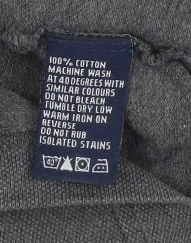 Charles Tyrwhitt Men's Grey Cotton Short Sleeve Polo Shirt M