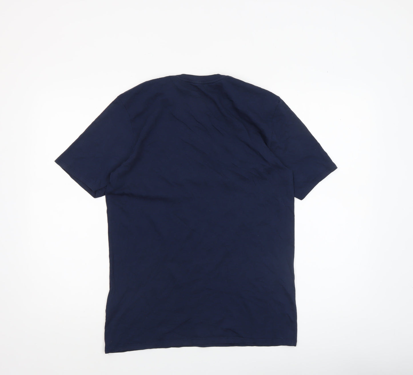 Nike Men's Blue Athletic Fit Cotton Crew Neck T-Shirt M