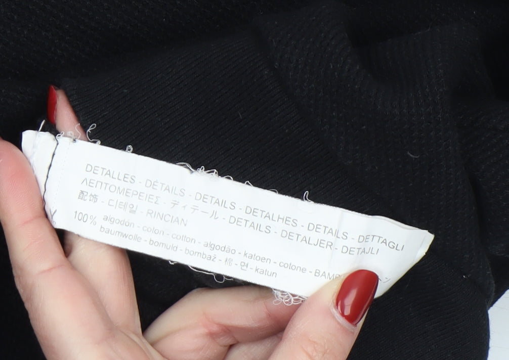 Zara Men’s Black XL Cotton Crew Neck Pullover Sweatshirt