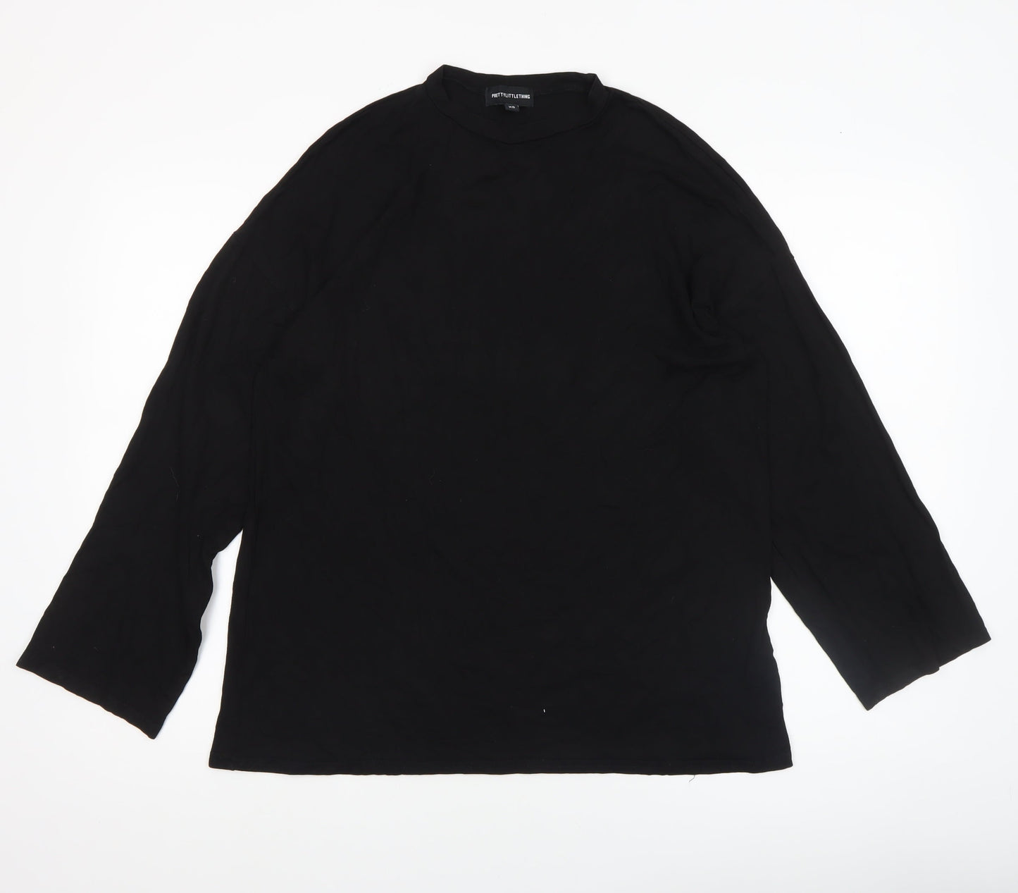 PrettyLittleThing Women's Black High Neck Long Sleeve Basic Top XS