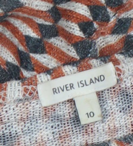 River Island Womens Multicoloured Geometric Tunic Top Size 10
