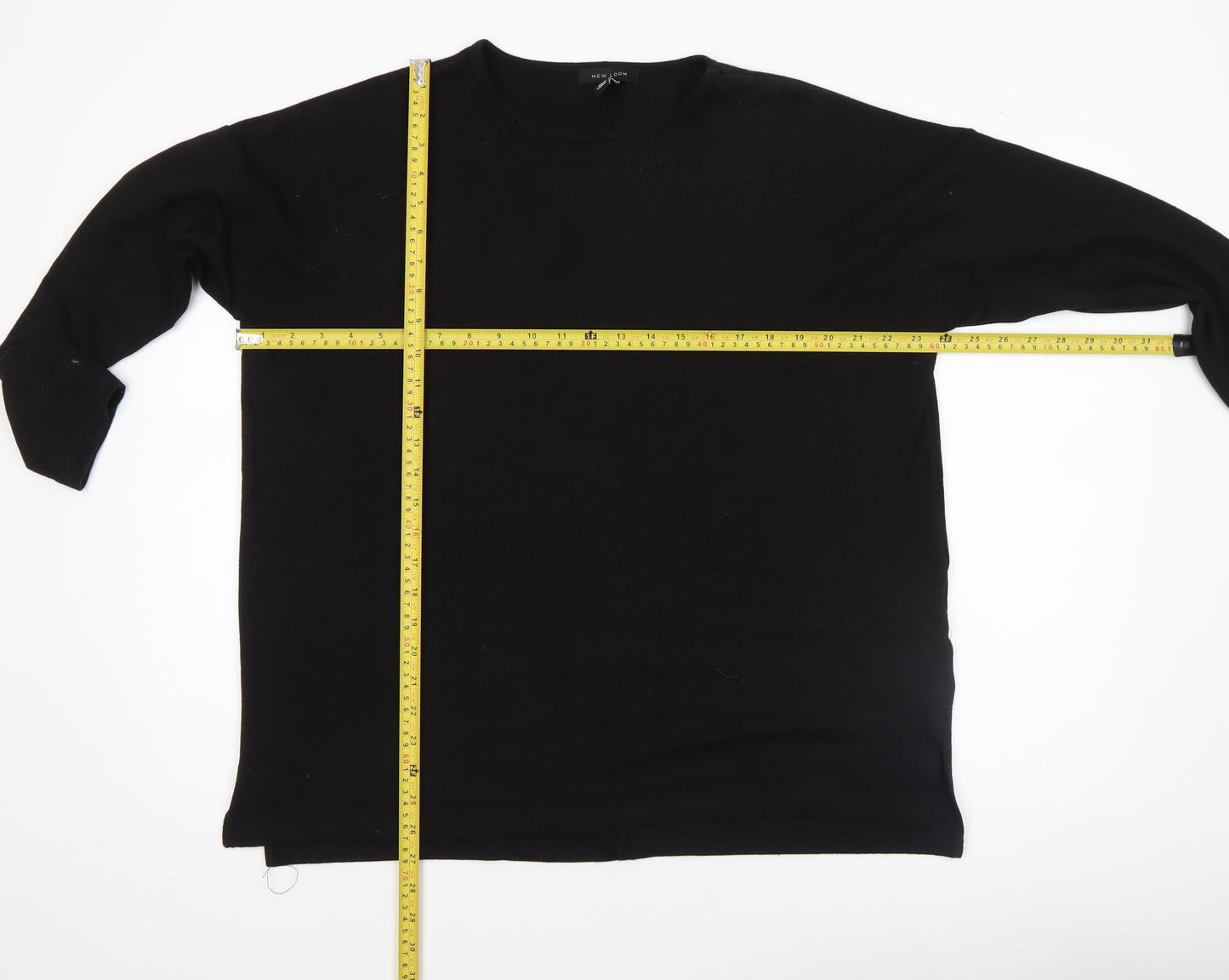 New Look Women Black Pullover Jumper M Crew Neck Long Sleeve Knit