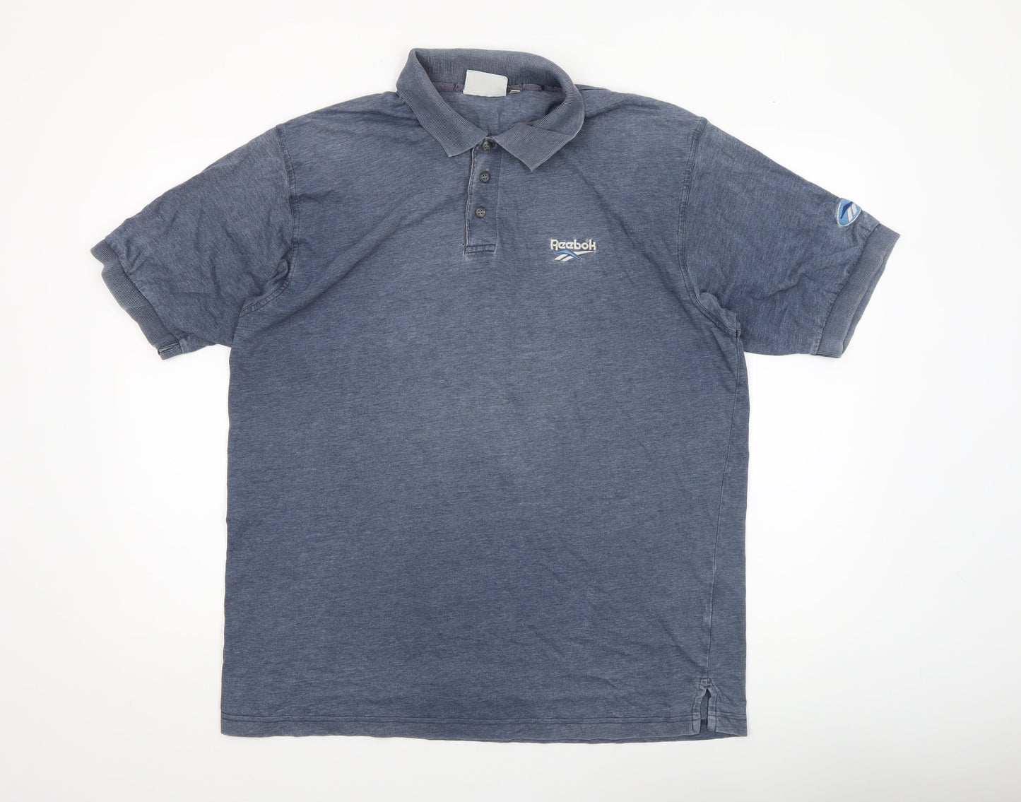 Reebok Men's Blue Vintage Cotton Polo Shirt Size L
