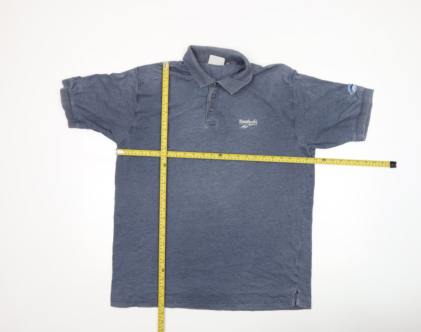 Reebok Men's Blue Vintage Cotton Polo Shirt Size L