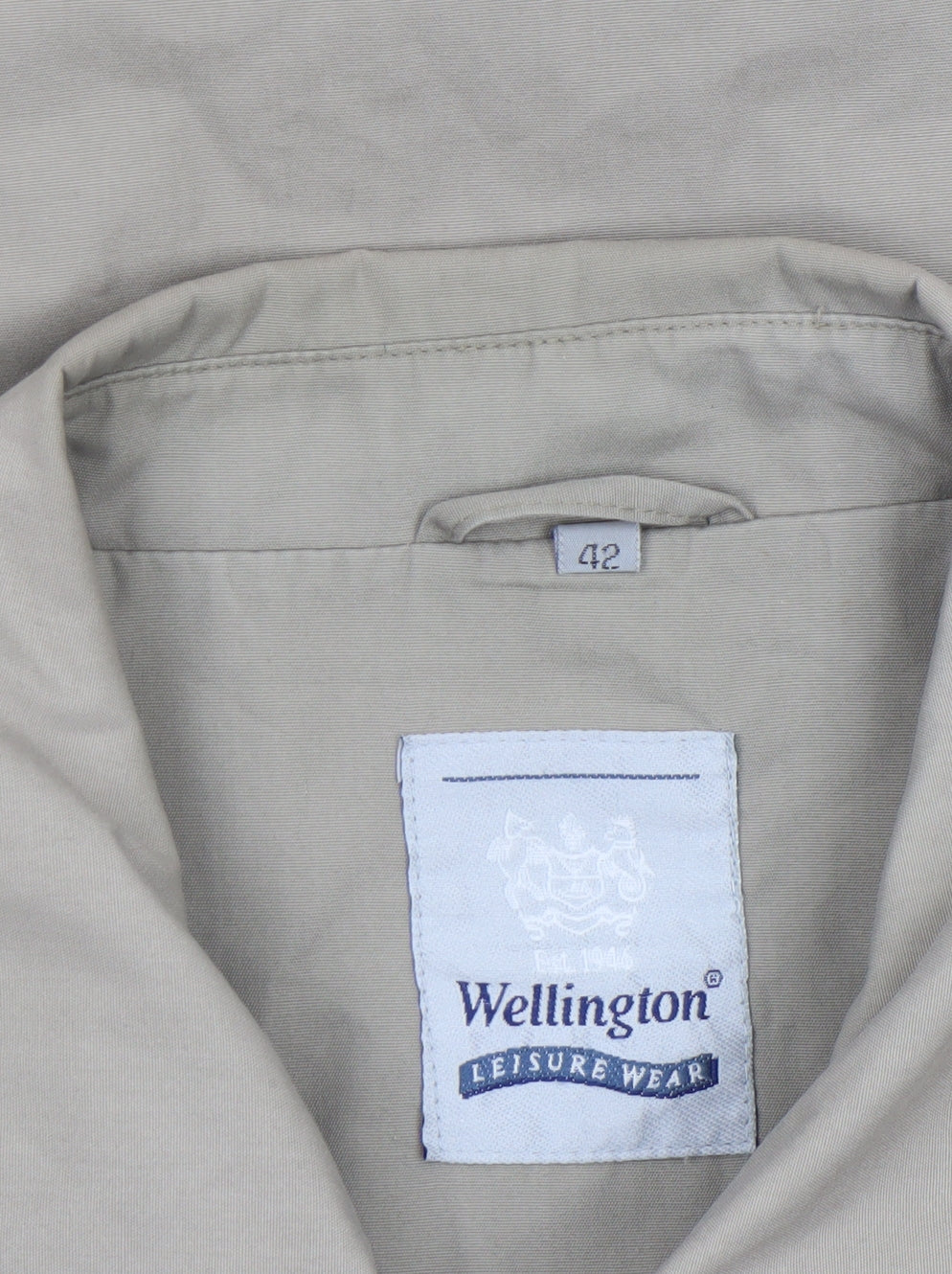 Wellington Men’s Beige 42 Regular Full Zip Cotton Blend Casual Jacket
