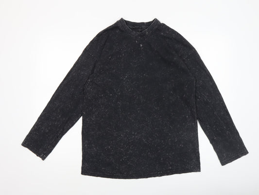Monki Women's Black XS Long Sleeve Basic Cotton T-Shirt