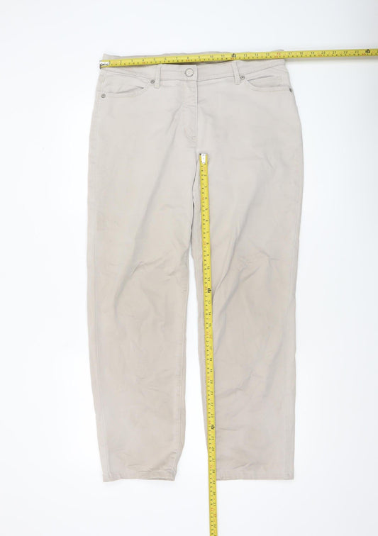 Toni Dress Women’s Beige Chino Stretch Trousers Size 16 Regular Fit