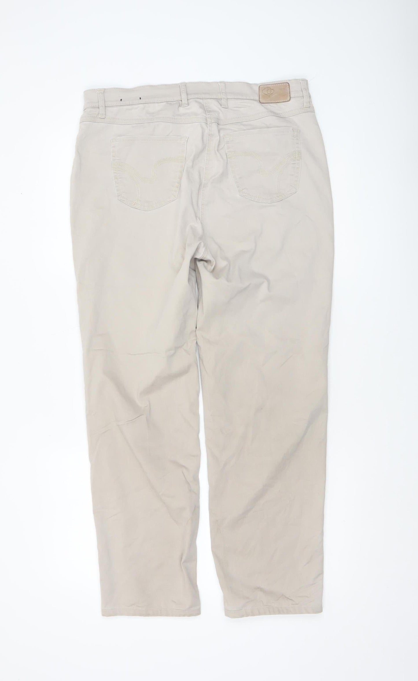 Toni Dress Women’s Beige Chino Stretch Trousers Size 16 Regular Fit