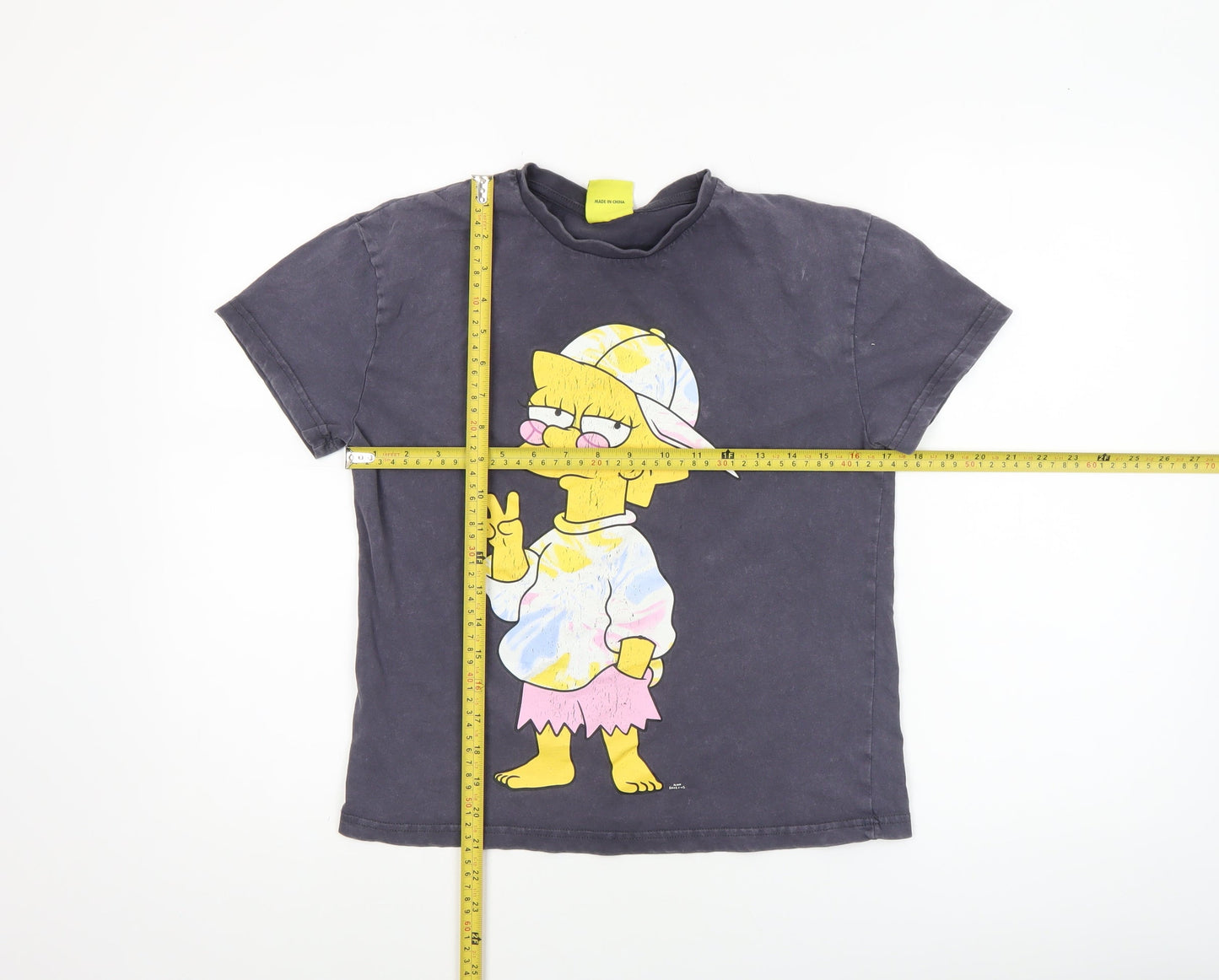 The Simpsons Girls Black Graphic Short Sleeve T-Shirt 10-11 Years 146cm Cotton