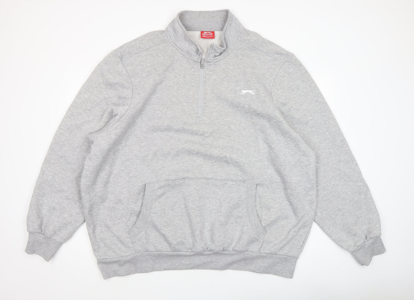 Slazenger Men's Grey 4XL 1/4 Zip Fleece Sweatshirt