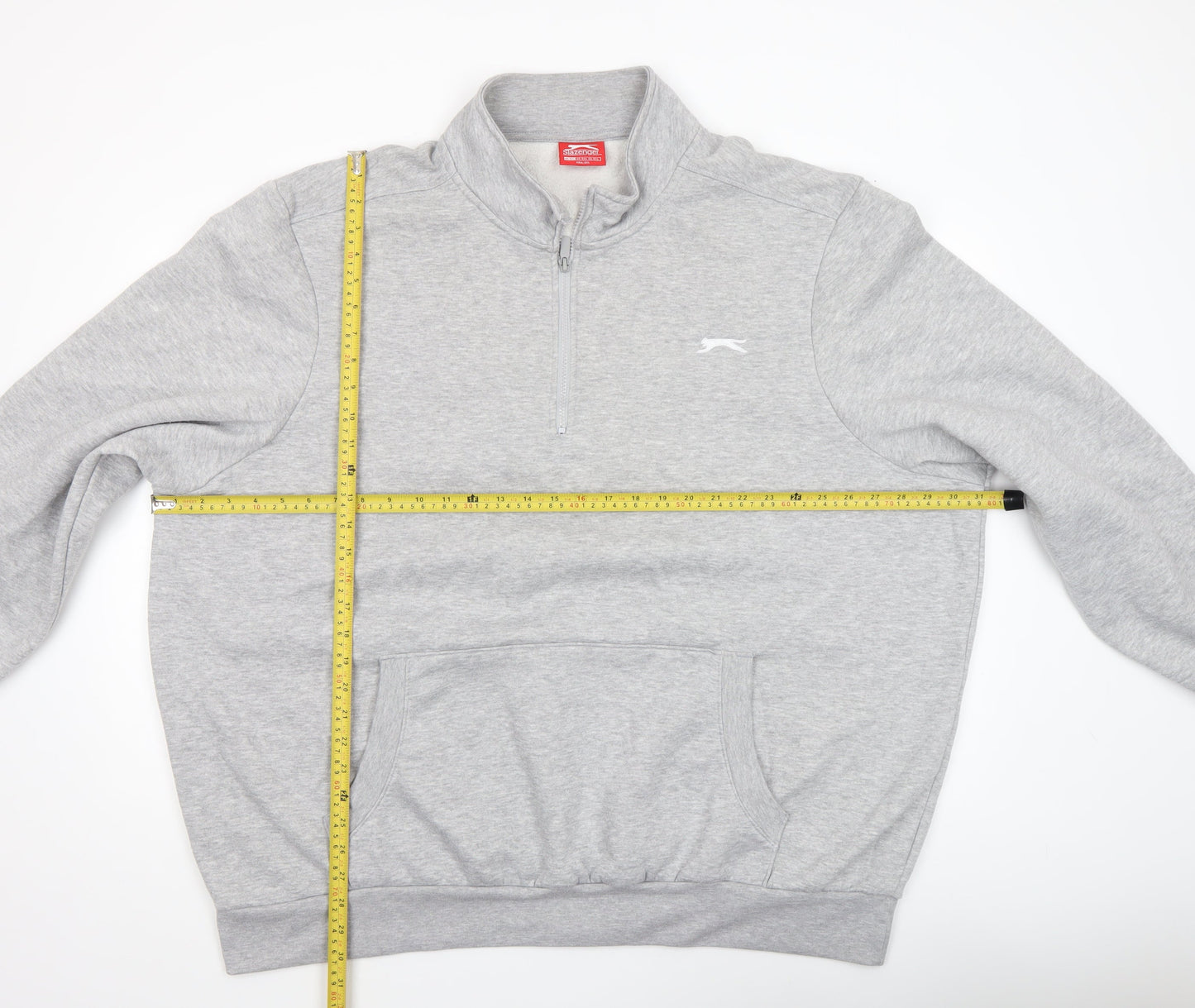 Slazenger Men's Grey 4XL 1/4 Zip Fleece Sweatshirt