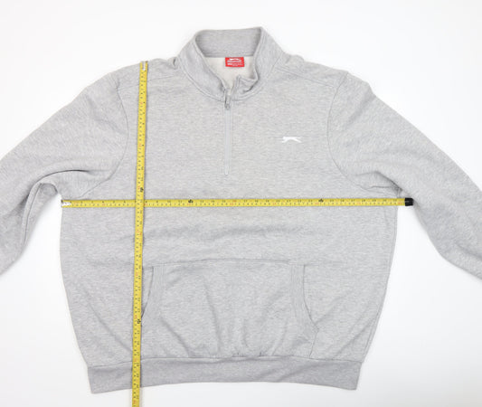 Slazenger Men's Grey 4XL 1/4 Zip Fleece Sweatshirt