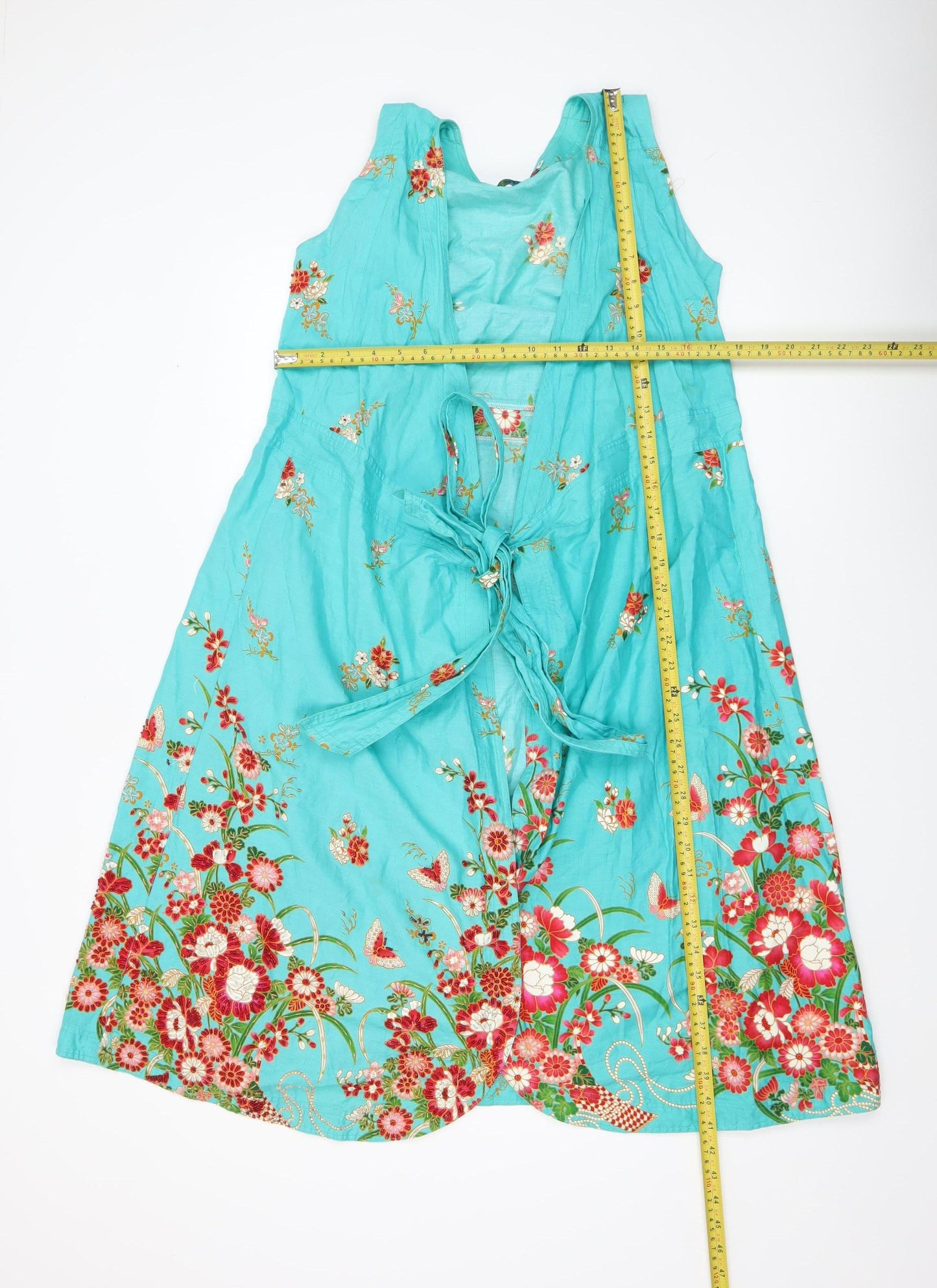 Uttam London Women's Blue Floral Cotton A-Line Dress M