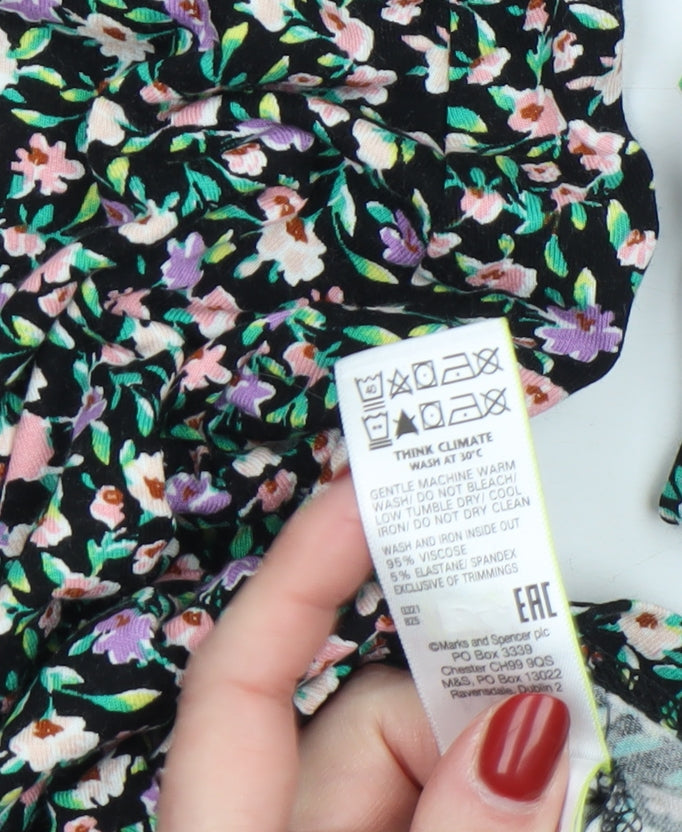 Marks and Spencer Womens Multicoloured Floral Midi Fit & Flare Dress Size 14