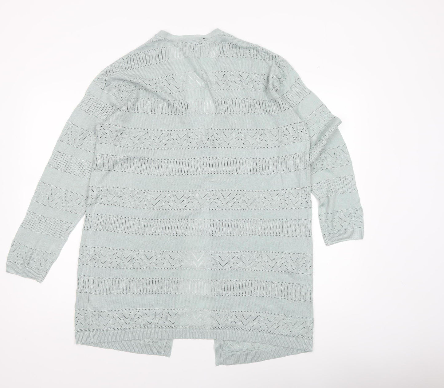 Dorothy Perkins Women Green Open-Knit Cardigan Size 14