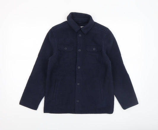 FatFace Boys Blue Fleece Shirt Jacket 9-10 Years Button Casual