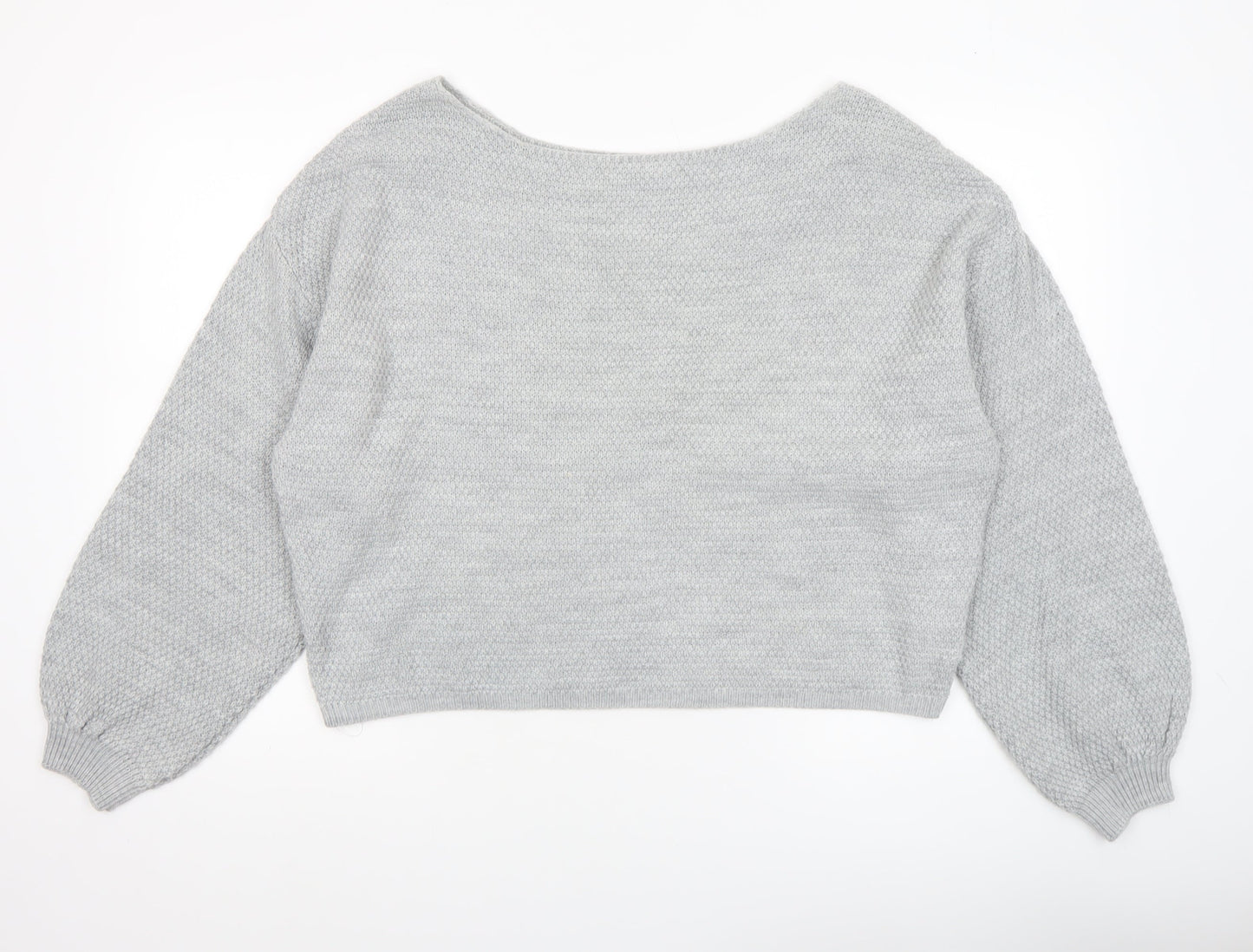 The Rockn Rev Women’s Grey Acrylic Knit Pullover Jumper Size 10