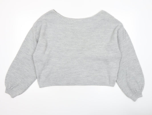 The Rockn Rev Women’s Grey Acrylic Knit Pullover Jumper Size 10