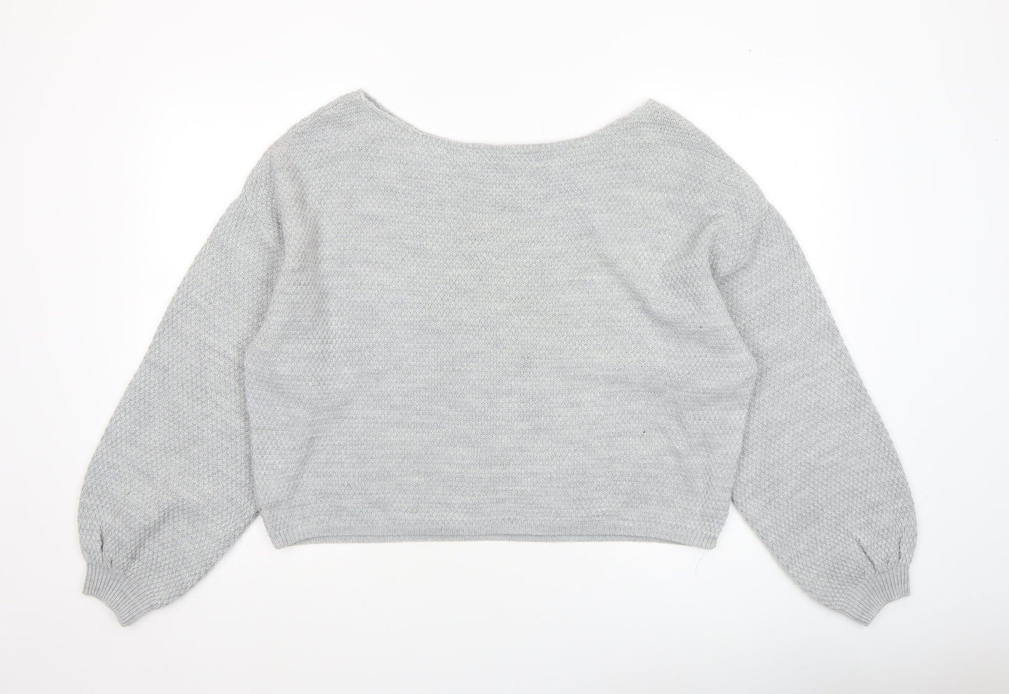 The Rockn Rev Women’s Grey Acrylic Knit Pullover Jumper Size 10