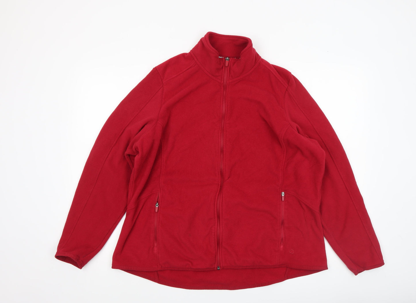 Marks and Spencer Womens Red Fleece Full Zip Jacket Size 18