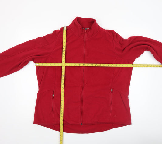 Marks and Spencer Womens Red Fleece Full Zip Jacket Size 18