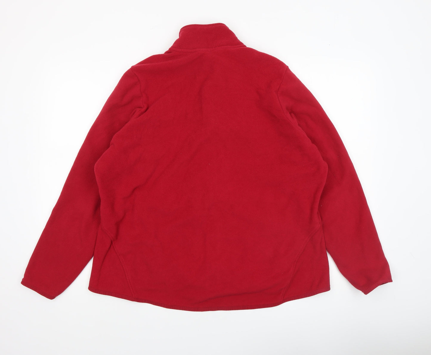 Marks and Spencer Womens Red Fleece Full Zip Jacket Size 18