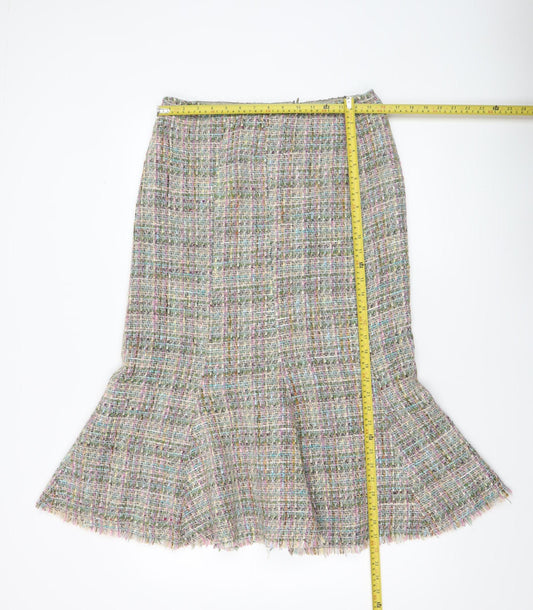 Jigsaw Women Multicoloured Tweed Trumpet Skirt Size 12