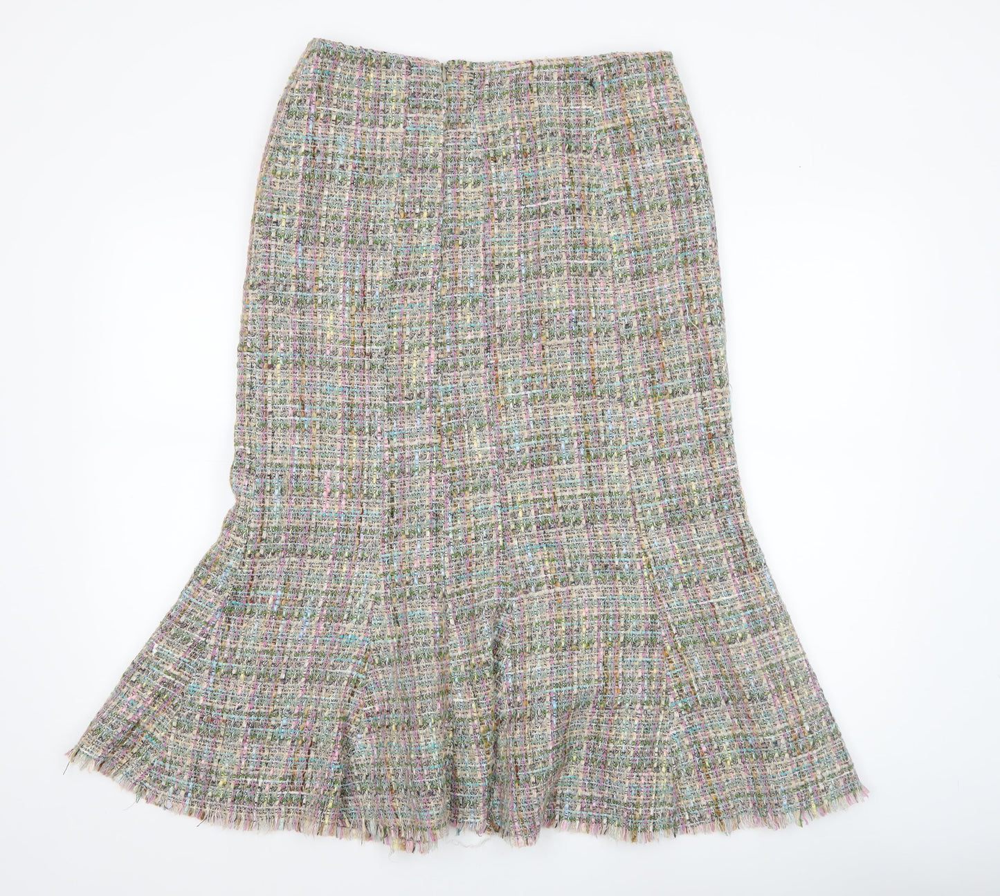 Jigsaw Women Multicoloured Tweed Trumpet Skirt Size 12
