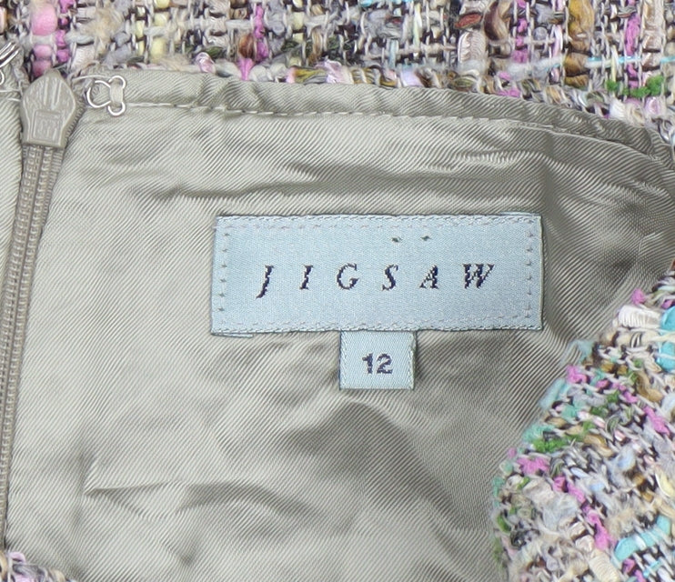 Jigsaw Women Multicoloured Tweed Trumpet Skirt Size 12