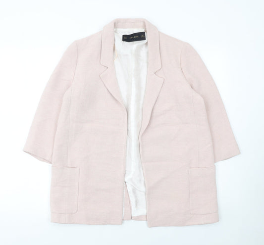 Zara Basic Women’s Beige Blazer Jacket Size Small Longline Lined
