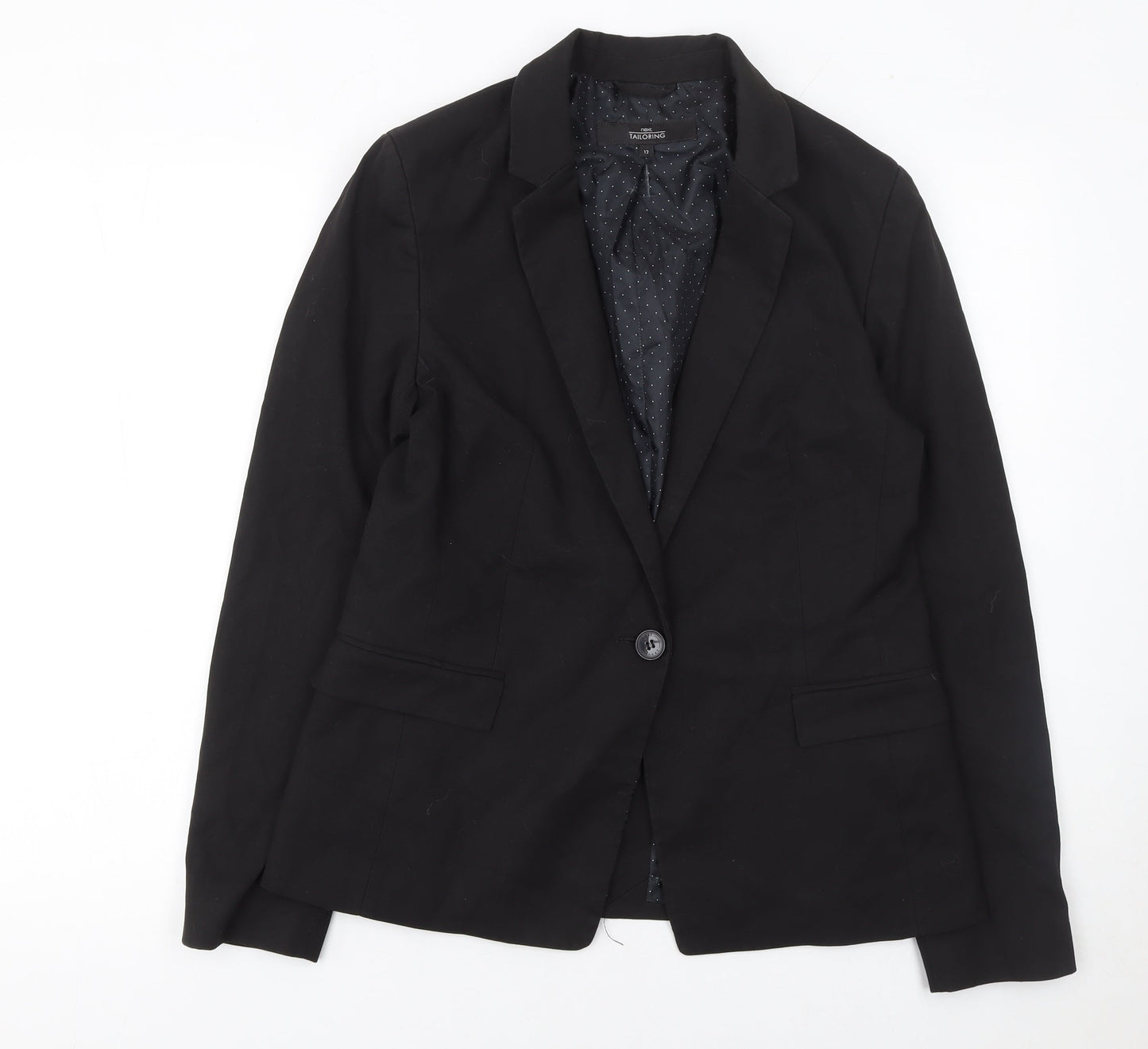 Next Women's Black Single-Breasted Suit Jacket UK 12 Classic Fit