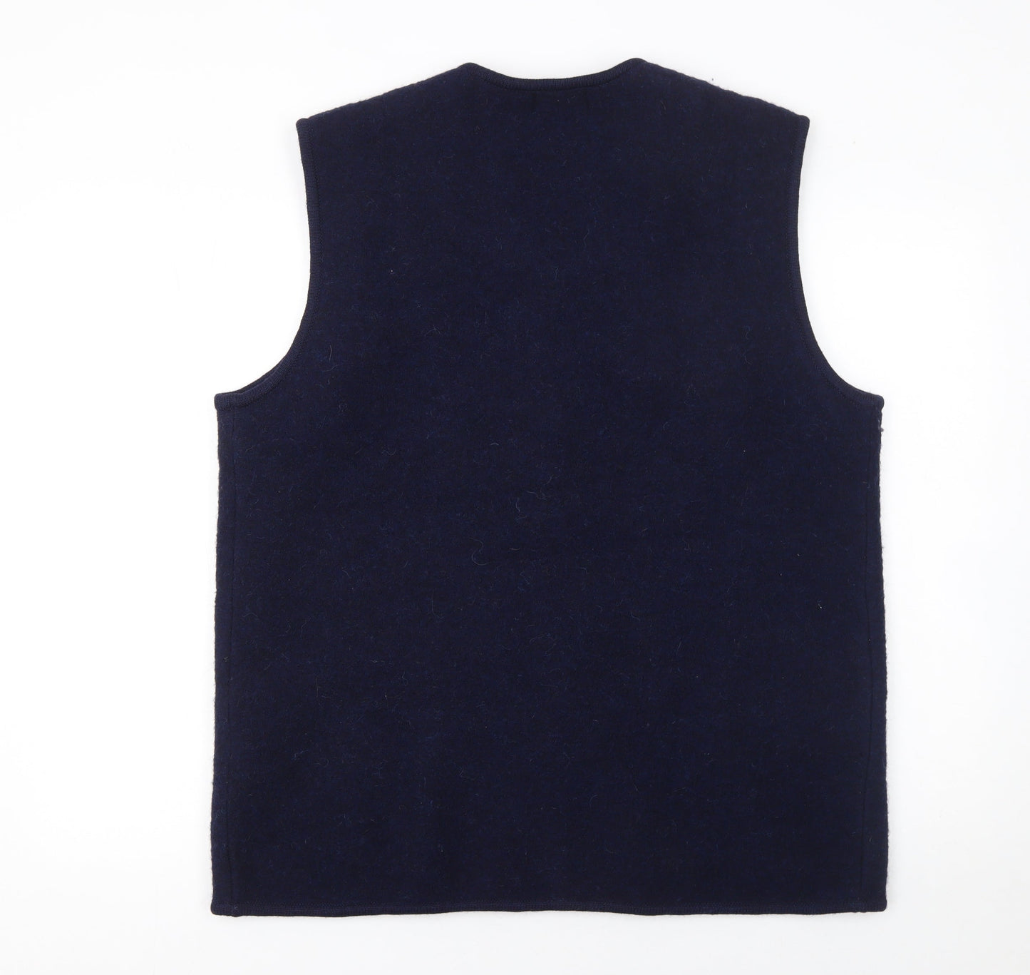 Rowland's Womens Blue Wool Button Vest Jumper XL V-Neck Knit