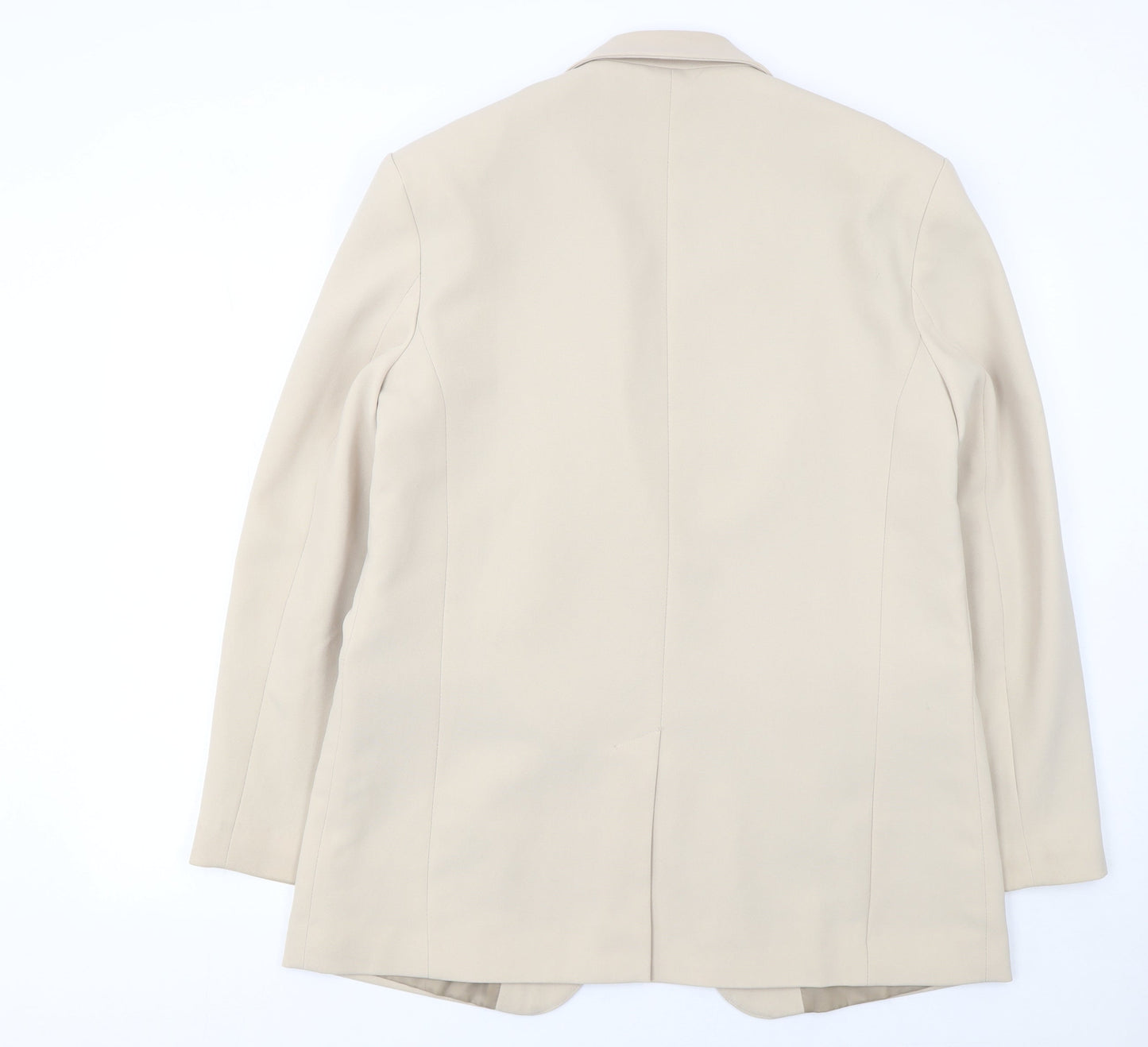 Primark Women Beige Single-Breasted Blazer UK 10 Polyester Lined Workwear Jacket